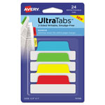Avery Ultra Tabs Repositionable Margin Tabs, 1/5-Cut Tabs, Assorted Primary Colors, 2.5