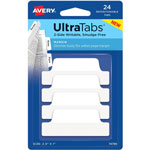 Avery Ultra Tabs Repositionable Margin Tabs - 24 Tab(s) - 6 Tab(s)/Set - Clear Film, White Paper Tab(s) - 4 orginal image