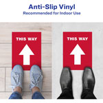 Avery THIS WAY Social Distancing Floor Decals - 5 - This Way Print/Message - Rectangular Shape - Pre-printed, Tear Resistant, Wear Resistant, Non-slip, Water Resistant, UV Coated, Durable, Removable, Scuff Resistant - Vinyl - Red, White view 2