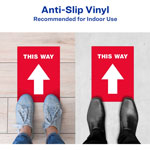 Avery THIS WAY Social Distancing Floor Decals - 5 - This Way Print/Message - Rectangular Shape - Pre-printed, Tear Resistant, Wear Resistant, Non-slip, Water Resistant, UV Coated, Durable, Removable, Scuff Resistant - Vinyl - Red, White view 4