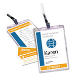 Avery Lanyard-Style Badge Holder w/Laser/Inkjet Inserts, Top Load, 4.25 x 6, WE, 75/PK view 1