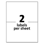 Avery White Shipping Labels-Bulk Packs, Inkjet/Laser Printers, 5.5 x 8.5, White, 2/Sheet, 250 Sheets/Box view 2