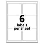 Avery White Shipping Labels-Bulk Packs, Inkjet/Laser Printers, 3.33 x 4, White, 6/Sheet, 250 Sheets/Box view 2