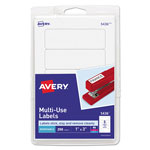 Avery Removable Multi-Use Labels, Inkjet/Laser Printers, 1 x 3, White, 5/Sheet, 50 Sheets/Pack orginal image