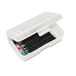Advantus Gem Polypropylene Pencil Box with Lid, Clear, 8 1/2 x 5 1/4 x 2 1/2 view 1