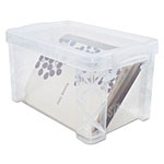 Advantus Super Stacker Storage Boxes, Hold 500 4 x 6 Cards, Plastic, Clear view 2