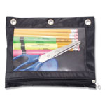 Advantus Binder Pencil Pouch, 10 x 7 3/8, Black/Clear orginal image