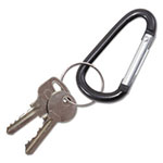 Advantus Carabiner Key Chains, Split Key Rings, Aluminum, Black, 10/Pack view 1