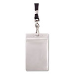 Advantus Resealable ID Badge Holder, Lanyard, Vertical, 3.68 x 5, Clear, 20/Pack view 1