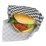 Bagcraft Grease-Resistant Paper Wraps and Liners, 12 x 12, Black Check, 1000/Box, 5 Boxes/Carton view 3