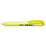 Bic Brite Liner Retractable Highlighter, Chisel Tip, Fluorescent Yellow, Dozen view 1