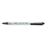 Bic Ecolutions Clic Stic Retractable Ballpoint Pen, 1mm, Black Ink, Clear Barrel, Dozen view 1