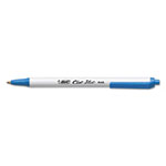 Bic Clic Stic Retractable Ballpoint Pen, Medium 1 mm, Blue Ink, White Barrel, Dozen view 1
