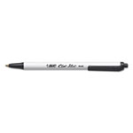 Bic Clic Stic Retractable Ballpoint Pen, Medium 1 mm, Black Ink, White Barrel, Dozen view 1