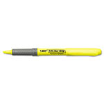 Bic Brite Liner Grip Pocket Highlighter , Chisel Tip, Fluorescent Yellow, Dozen view 1