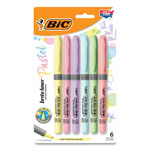 Bic Brite Liner Grip Pocket Highlighter, Assorted Ink Colors, Chisel Tip, Assorted Barrel Colors, 6/Pack view 1