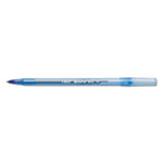 Bic Round Stic Xtra Life Stick Ballpoint Pen, 1mm, Blue Ink, Translucent Blue Barrel, Dozen view 1