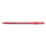 Bic Round Stic Xtra Life Stick Ballpoint Pen, 1mm, Red Ink, Translucent Red Barrel, Dozen view 1