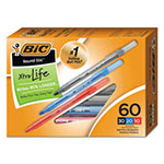 Bic Round Stic Xtra Precision Stick Ballpoint Pen, 1mm, Assorted Ink/Barrel, 60/Pack view 1