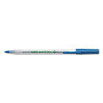 Bic Ecolutions Round Stic Stick Ballpoint Pen, 1mm, Blue Ink, Clear Barrel, 50/Pack view 1