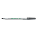 Bic Ecolutions Round Stic Stick Ballpoint Pen, 1mm, Black Ink, Clear Barrel, 50/Pack view 1
