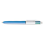 Bic 4-Color Retractable Ballpoint Pen, 1mm, Black/Blue/Green/Red Ink, Blue Barrel, 3/Pack view 1
