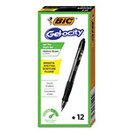 Bic Gel-ocity Retractable Gel Pen, 0.7mm, Black Ink, Translucent Black Barrel, Dozen view 1