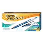 Bic Atlantis Exact Retractable Ballpoint Pen, Fine 0.7mm, Blue Ink/Barrel, Dozen view 1