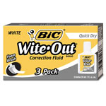 Bic Wite-Out Quick Dry Correction Fluid, 20 mL Bottle, White, 3/Pack orginal image