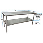 BK Resources Stainless Steel Flat Top Work Tables, 72w x 30d x 36h, Silver, 2/Pallet view 1