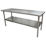 BK Resources Stainless Steel Flat Top Work Tables, 72w x 30d x 36h, Silver, 2/Pallet view 2