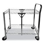 Bostitch® Stowaway Folding Carts, 2 Shelves, 35w x 37.25d x 22h, Chrome, 250 lb Capacity orginal image