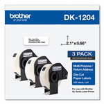 Brother Die-Cut Multipurpose Labels, 0.66 x 3.4, White, 400/Roll, 3 Rolls/Pack orginal image