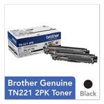 Brother TN2212PK Toner, 2500 Page-Yield, Black, 2/Pack orginal image