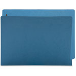 Business Source Fastener Folders, 2-Ply End Tab, 2 Fastener, Letter, 50/BX, Blue view 2