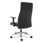 Basyx by Hon Define Executive High-Back Leather Chair, Supports up to 250 lbs., Black Seat/Black Back, Polished Chrome Base view 3