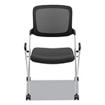 Hon VL304 Mesh Back Nesting Chair, Black Seat/Black Back, Silver Base view 1