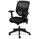 Basyx by Hon VL531 Mesh High-Back Task Chair with Adjustable Arms, Supports up to 250 lbs., Black Seat/Black Back, Black Base view 1
