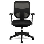 Basyx by Hon VL531 Mesh High-Back Task Chair with Adjustable Arms, Supports up to 250 lbs., Black Seat/Black Back, Black Base view 2