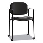 Hon VL616 Stacking Guest Chair with Arms, Black Seat/Black Back, Black Base view 3