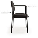 Basyx by Hon VL616 Stacking Guest Chair with Arms, Charcoal Seat/Charcoal Back, Black Base view 3