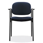 Basyx by Hon VL616 Stacking Guest Chair with Arms, Navy Seat/Navy Back, Black Base view 4