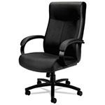 Basyx by Hon Validate Big and Tall Leather Chair, Supports up to 450 lbs., Black Seat/Black Back, Black Base view 4