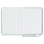 MasterVision™ Grid Planning Board, 1 x 2 Grid, 36 x 24, White/Silver view 1