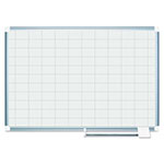 MasterVision™ Grid Planning Board, 48 x 36, 2 x 3 Grid, White/Silver view 3