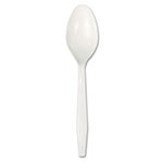 Boardwalk Mediumweight Polystyrene Cutlery, Teaspoon, White, 10 Boxes of 100/Carton view 1