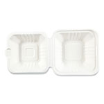 Boardwalk Bagasse PFAS-Free Food Containers, 1-Compartment, 6 x 6 x 3.19, White, Bamboo/Sugarcane, 500/Carton view 1