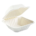Boardwalk Bagasse PFAS-Free Food Containers, 1-Compartment, 6 x 6 x 3.19, White, Bamboo/Sugarcane, 500/Carton view 2