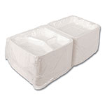 Boardwalk Bagasse PFAS-Free Food Containers, 3-Compartment, 9 x 1.93 x 9, White, Bamboo/Sugarcane, 200/Carton view 2