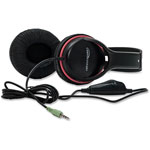 Compucessory Stereo Headset with Volume Control, Black/Red view 3